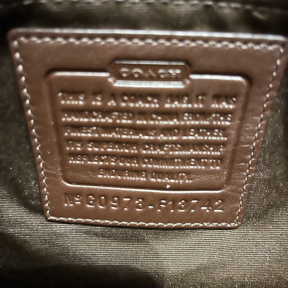 Coach Burgundy Shoulder Bag. Dark Brown Buckle Detail Leather Handles & Trim.EUC - Picture 6 of 9